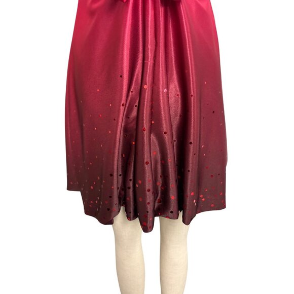 Vintage Y2K Jump Apparel Red Satin Spaghetti Strap Dress Ruched Bodice Sparkle - Picture 8 of 12